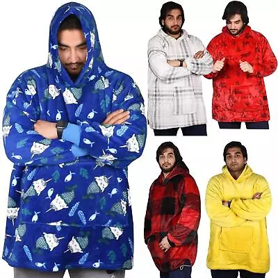 Hoodie Blanket Oversized Adults Giant Big Sherpa Hooded Sweatshirt Plush Warm • £12.59
