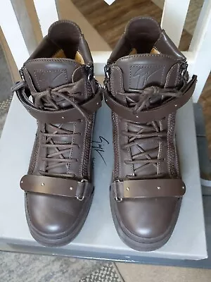 Giuseppe Zanotti Sneakers Brown Double Band Double Zipper Size 43 Men's  • $95