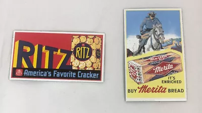 Vintage Advertising Metal Fridge Magnet Ritz Crackers Lone Ranger Merita Bread • $11.99