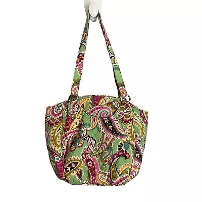 Vera Bradley Women's Green Large Shoulder Bag Paisley Tutti Frutti 2013 Cotton • $29