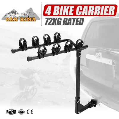 SAN HIMA 4 Bicycles Bike Rack Carrier For Car Rear Towbar 2 Inch Hitch Mount • $79.95