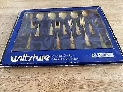 VINTAGE SET 11 WILTSHIRE EPNS SILVER PLATE SALISBURY FRUIT SPOONS Forks • $29.99