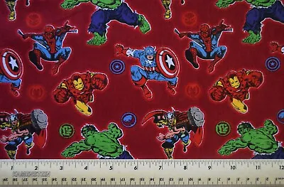 Camelot Fabrics Marvel Fury Hulk Thor Spiderman  By The 1/2 Yard Cotton Fabric • $4.99