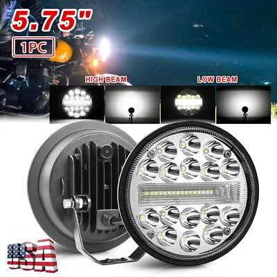 Chrome 5-3/4 5.75  LED Headlight High Low For Motor Sportster XL 883 1200 Dyna • $29.99