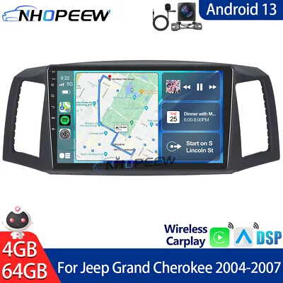 8Core 64GB Android 13 CarPlay Car Stereo Radio For Jeep Grand Cherokee 2004-2007 • $148.39