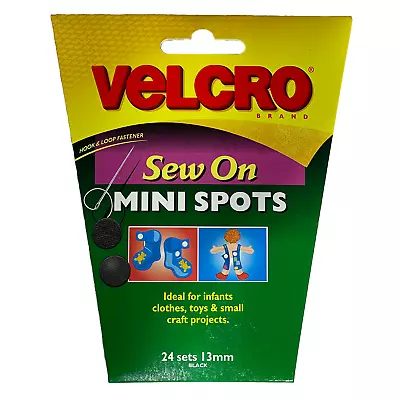 VELCRO 13mm Sew On Dots Spots Self Adhesive Hook/Loop Fasteners [24 Sets Not 16] • £2.95