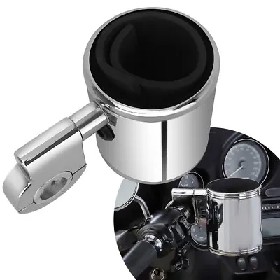 Chrome Motorcycle Cup Handlebar Holder For Harley Touring Street Glide Universal • $18.99