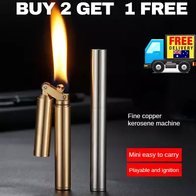 Flick Kerosene Lighter Smoking Copper Metal Torch Windproof Cigarette Zippo • $14.95