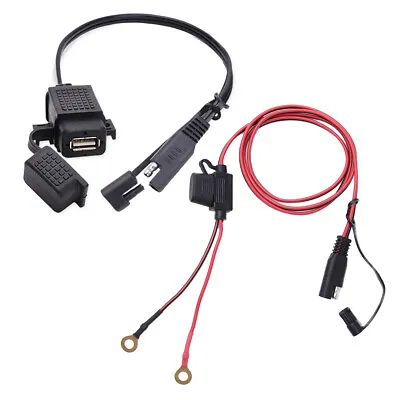 Waterproof Motorcycle USB Charger SAE To USB Cable Adapter For IPhone GPS Tablet • $12.85