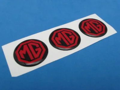 Mg Mga Mgb Midget Logo Domed Decal Emblem Sticker Set Of Three #041 Red • $15.99