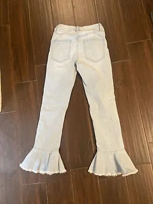 EUC! Vince Camuto Flare Fringe Size 25/0 Light Blue Wash Stretch Jeans High Rise • $9.99