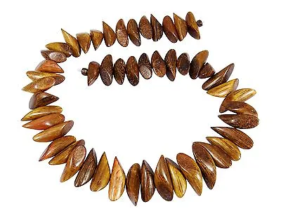 $16.65 • Buy Laburnum Wood Beads   Twin Cut Wooden Pieces Approx. 0 31/32in Nature Cord