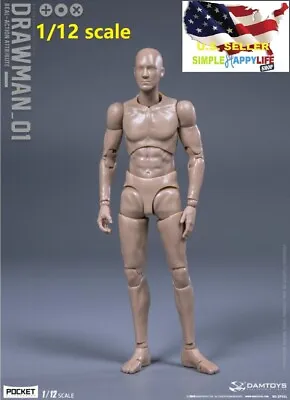 1/12 Scale DAMTOYS DPS01 Pocket Series Drawman 6'' Male Figure Body Mezco ❶USA❶ • $28.49