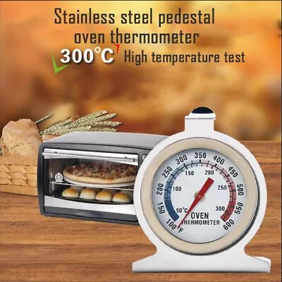 £4.69 • Buy Stainless Steel Dial Oven Cooker Thermometer Temperature Gauge For Pizza BBQ UK