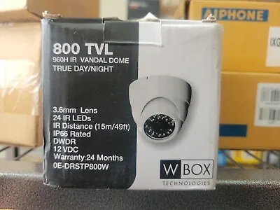 Wbox Vandal Dome Security Camera - 800tvl 960h 3.6mm Fixed Lens 12v 24ir Led • $35