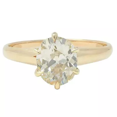 Victorian 1.41 CTW Old Mine Cut Diamond 14 Karat Gold Solitaire Engagement Ring • $6380