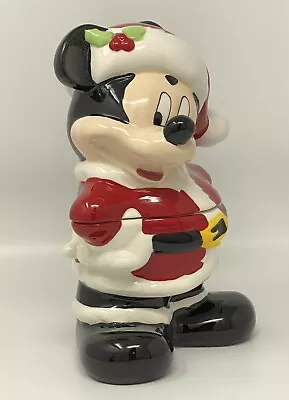 Disney Mickey Mouse Christmas Santa 11  Cookie Jar Great Condition • $45