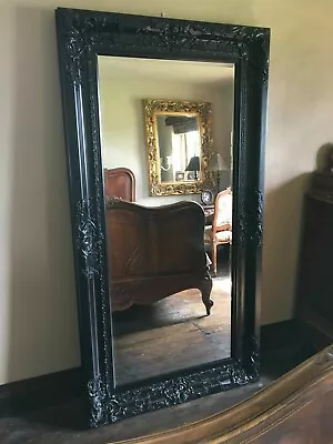 £269 • Buy Matt Black Large Over Mantle Statement Leaner Dress Swept French Wall Mirror 6ft