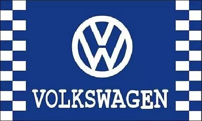 Volkswagen Blue Checkered Racing 3x5 Ft Banner Flag Car Show Garage Workshop • $18