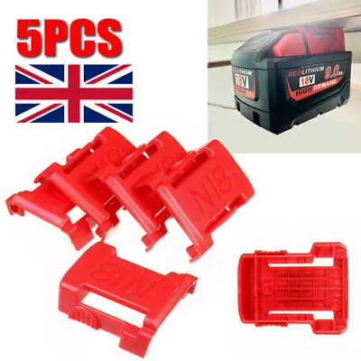 5 X Red Battery Mounts Storage Holder Rack For Milwaukee M18 18V Tool Battery UK • £6.99