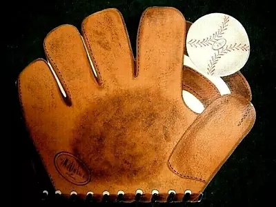 Vintage Hallmark Split Finger Lefty Baseball Glove Display 15x12 Heavy Stock • $9.99