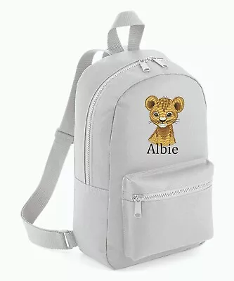 Personalised Embroidered Tiger Boys Girls Rucksack Backpack Bag School  • £17.99