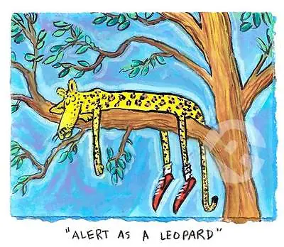 Matt Rinard  Alert As A Leopard  (SN) Ltd Ed Serigraph - Unframed • $90