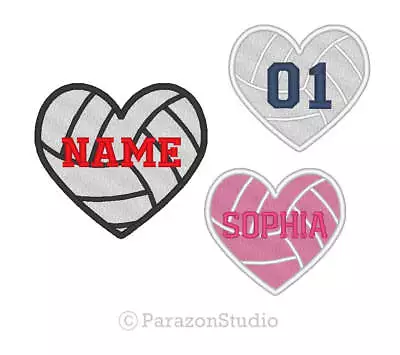 Custom Embroidered Heart Volleyball Ball Sport Name Tag Sew On Patch SP-P04 • $7.50