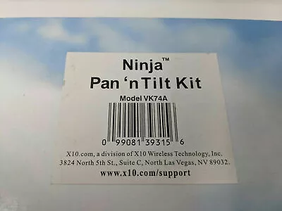 X10 Ninja Pan 'n Tilt Camera Kit Model VK74A ~ New Open Box • $14.95