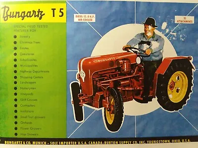 $117.19 • Buy Bungartz T5 Agricultural Farm Tractor & Implements Sales Brochure Catalog Manual