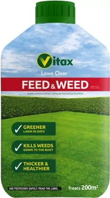 Lawn Feed Weed Killer Fertiliser Vitax Green Up Grass Concentrate 200m² • £15.95