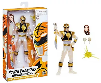 ✅ Power Rangers Lightning Collection 6  Mighty Morphin Metallic White Ranger • $28