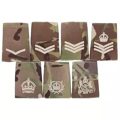 British Army Mtp Multicam Pcs Style Uniform Rank Slides-sold In Pairs • £5.95
