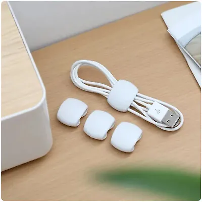 4 PCS Cable Tidy Clip Wire Fixed Storage Data Cord Holder Winder Organizer UK • £3.49