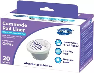 Carebag Commode Liners With Super Absorbent Pad 20 Count – Medical Grade – Fits • $34.81