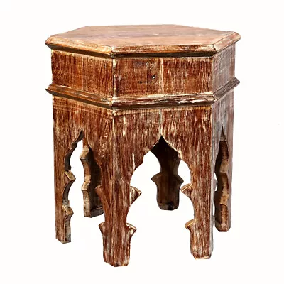 Reclaimed Moroccan Style Distressed Side Table | Accent Table | End Table • $289