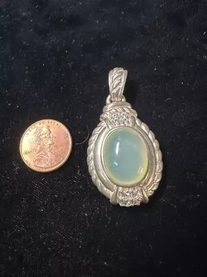 Judith Ripka ~ 925 Sterling Silver Prehnite Pendant ~ 15.9 Grams • $79.99