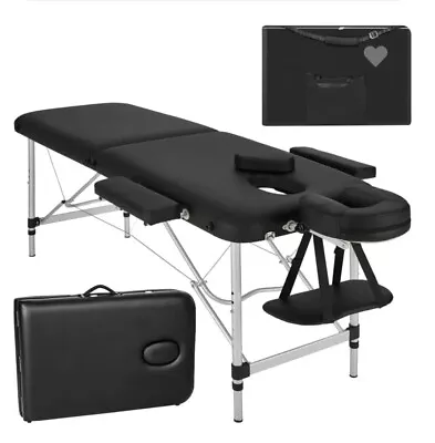 Portable Massage Table Foldable Spa Bed Tattoo Bed 2 Section Beauty Couch Bed • £55