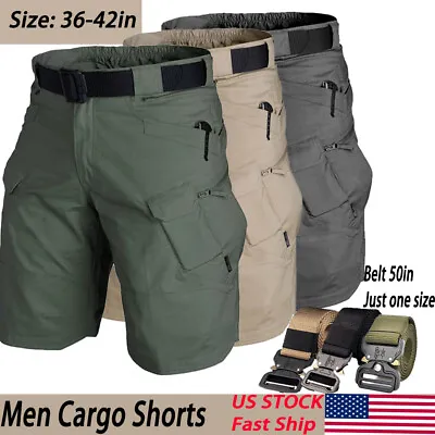 Mens Tactical Shorts Waterproof Cargo Shorts For Men Hiking Fishing • $10.44