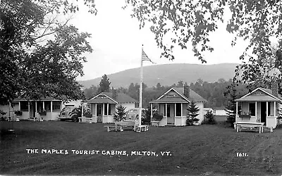 Maples Tourist Cabins Milton Vermont Rppc Vintage Postcard (m309) • $12