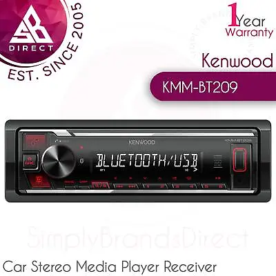Kenwood KMM-BT209 Car Stereo Media Player Receiver│With Bluetooth│USB│AUX│Flac • £93.81