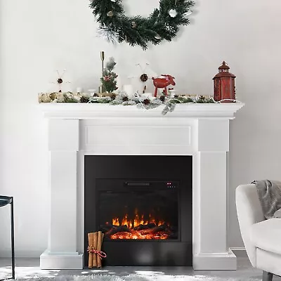 50 Inch White Electric Fireplace With Mantel Stylish Heater For Living Room • $599.99