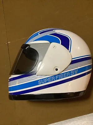 VTG Arai Superfiber SV White&Blue Full Face Helmet Size:L 59-60cm JAPAN Snell85 • $69