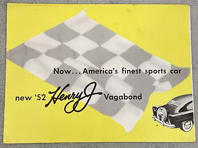 1952 Kaiser Henry J Vagabond Sales Brochure Folder Original • $14.60