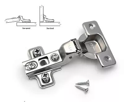 35mm KITCHEN CABINET CUPBOARD WARDROBE STANDARD HINGES FLUSH DOOR +EU SCREWS • £3.47