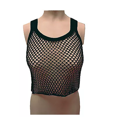 £4.99 • Buy Ladies' Sexy Cropped String Vest Fish Net Mesh Transparent Vest Top S-XL