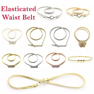 Elastic Metal Belt Designer Buckle Decorative Waistband Waist Chain For Women • £3.99