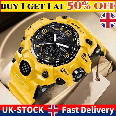 SMAEL Mens Waterproof Watch Sport Military Analog Quartz Digital Wrist Watches~ • £9.99