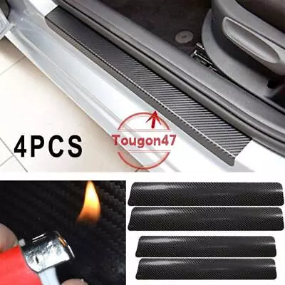 4× Car Door Plate Sill Scuff Cover Anti-Scratch Sticker Carbon Fiber Accessories • $7.59