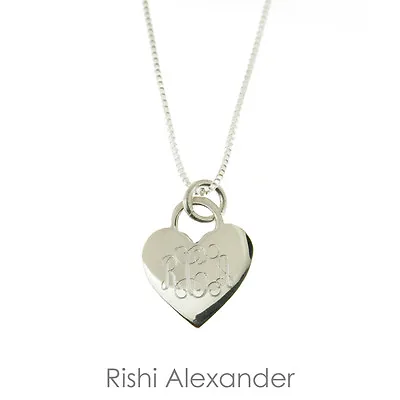 925 Sterling Silver Monogram Personalized Heart Necklace Pick Any Chain Style • $19.99